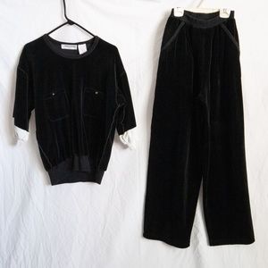 Vintage Sonia Rykiel Velour 2 Piece Outfit Size Small
